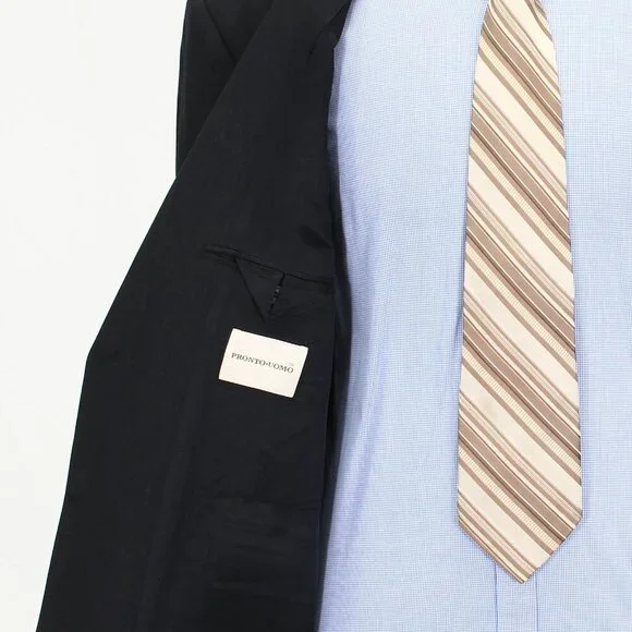 Pronto Uomo 48R 40x27 Gray Solid 2-Button Suit R411